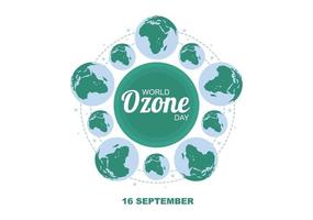 World Ozone Day Background Vector Illustration