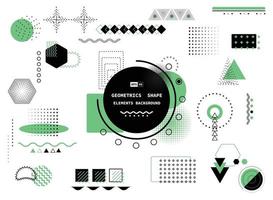 diseño geométrico abstracto de moda de fondo de cubierta negro y verde. vector