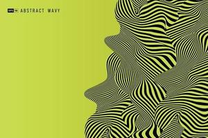 Abstract black and green swirl wavy cover artwork design background. vector