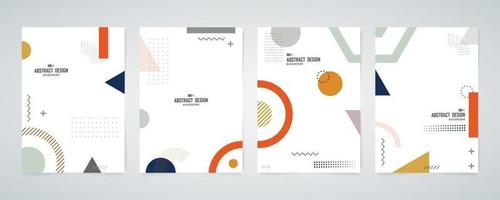 Abstract geometric brochure set minimal decoration background set. vector
