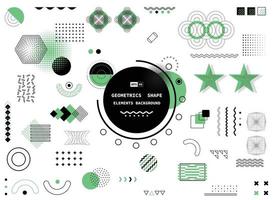 Abstract black and green design geometric memphis element background. vector