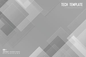 Fondo de diseño de plantilla de tecnología blanco y gris cuadrado abstracto. vector