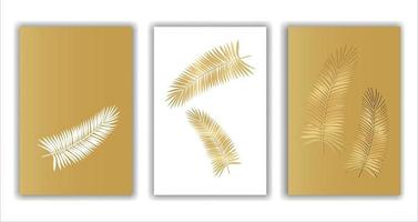 a frame with golden coconut leaf decoration vector