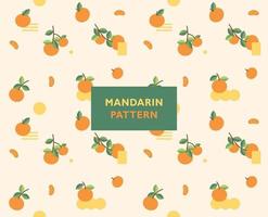 patrón de mandarina lindo y refrescante. vector