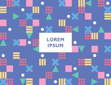 Cute square shapes arranged in a grid on a dark blue background. vector