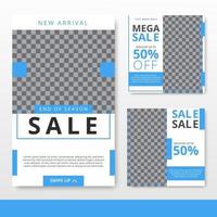 Sale banner template for online shop social media promotion vector