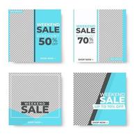 Set of four 4 banner template design with blank space for your image vector