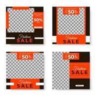 Set of four 4 banner template design with blank space for your image vector