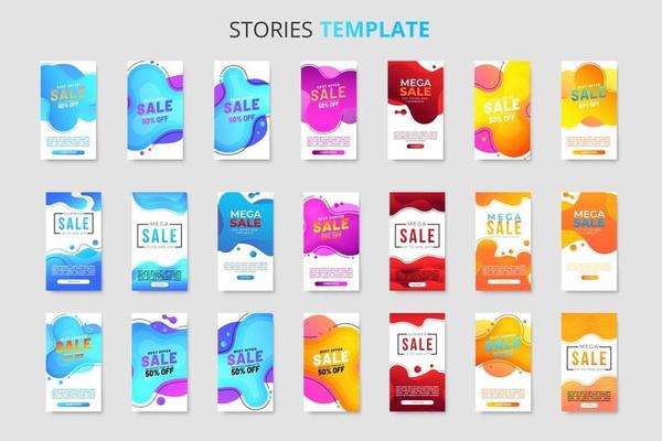 Mega collection of 21 sale banner template for social media stories