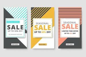 sale discount promotional banner template for social media story vector