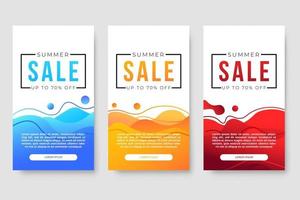 Set of 3 dynamic modern fluid design for mega sale banners vector