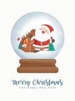 Cute Santa clause greeting card . vector