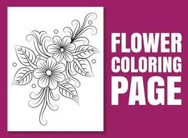 Flower coloring page. coloring book page for adults and children vector