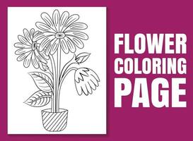 Flower coloring page. coloring book page for adults and children vector