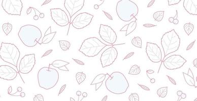 White background with many autumn foliage - Vector