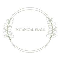 Simple botanical frame with leafy branches vector illustration