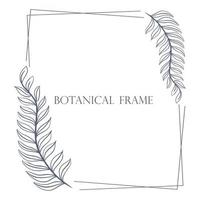 Botanical square frame with sheets vector illustration