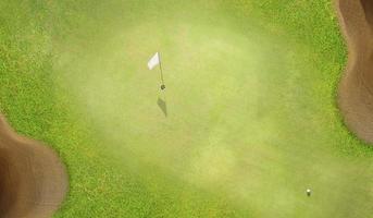 Aerial top view of Golf course photo