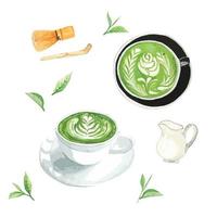 Menu of Matcha Latte vector