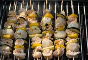 Mediterranean marinated seafood for grilling photo