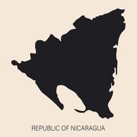 Highly detailed Nicaragua map with borders isolated on background vector