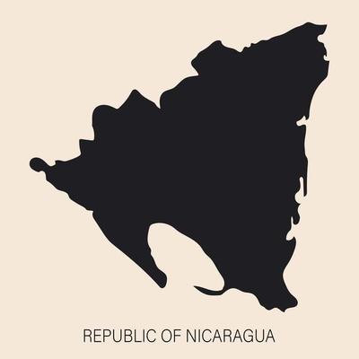 Highly detailed Nicaragua map with borders isolated on background