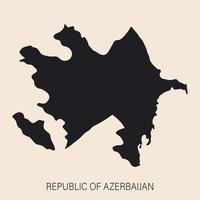 Mapa de Azerbaiyán muy detallado con bordes aislados en segundo plano. vector