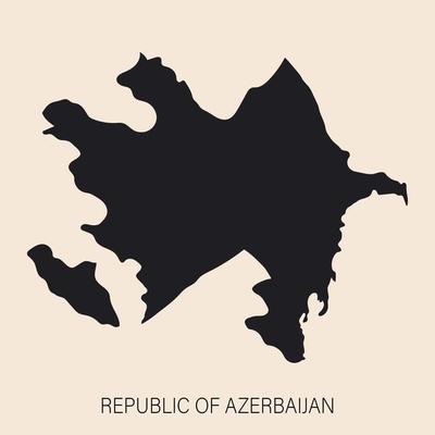 Highly detailed Azerbaijan map with borders isolated on background