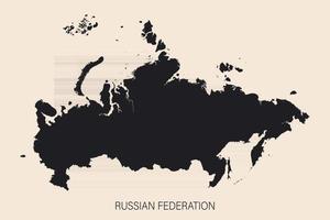 Highly detailed Russian Federation map with borders isolated on background vector