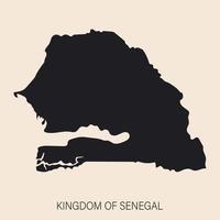 Highly detailed Senegal map with borders isolated on background vector