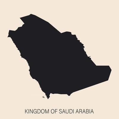 Highly detailed Saudi Arabia map with borders isolated on background