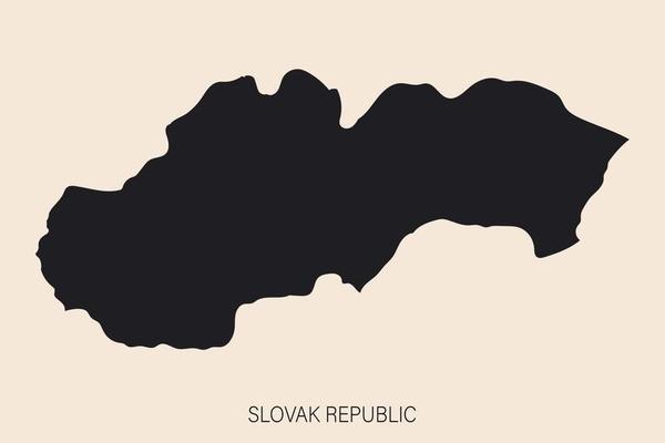 Highly detailed Slovakia map with borders isolated on background