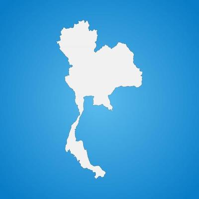 Highly detailed Thailand map with borders isolated on background