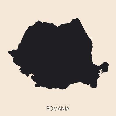 Highly detailed Romania map with borders isolated on background