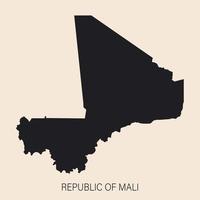 Highly detailed Mali map with borders isolated on background vector