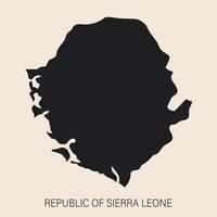 Highly detailed Sierra Leone map with borders isolated on background vector