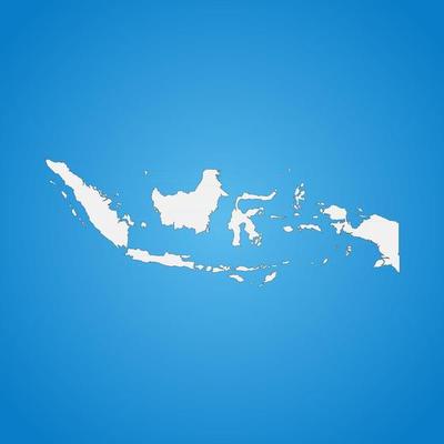 Highly detailed Indonesia map with borders isolated on background