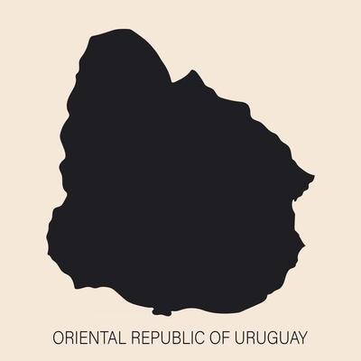 Highly detailed Uruguay map with borders isolated on background