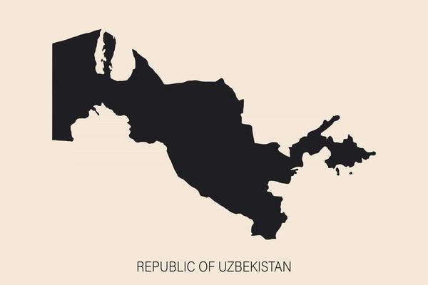 Highly detailed Uzbekistan map with borders isolated on background