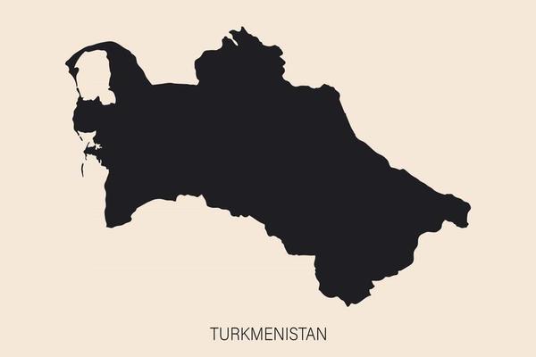 Highly detailed Turkmenistan map with borders isolated on background