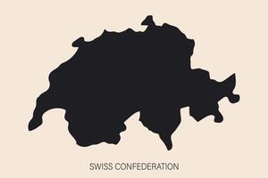 Highly detailed Switzerland map with borders isolated on background vector