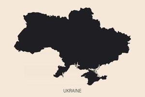 Highly detailed Ukraine map with borders isolated on background vector