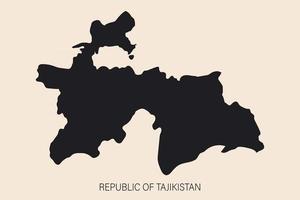 Highly detailed Tajikistan map with borders isolated on background vector