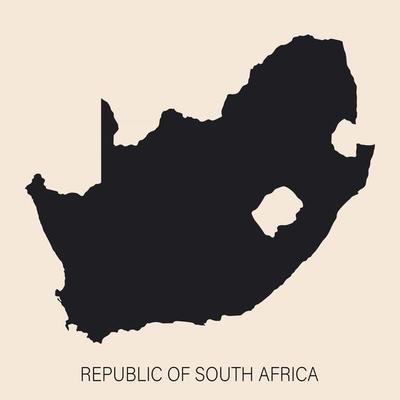 Highly detailed South Africa map with borders isolated on background