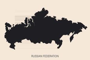 Highly detailed Russian Federation map with borders isolated on background vector