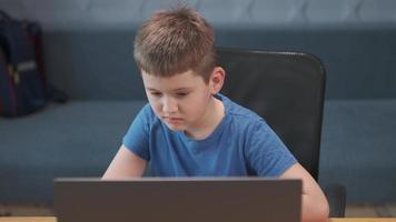 Back to School, Online learning, distance lesson, education at home, technology for schoolboy, business conference. Children doing homework at home