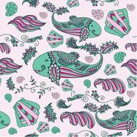 Collection of doodle sea and marine patterns. vector