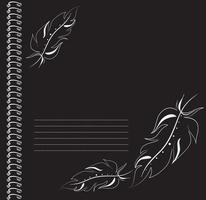 feathers on a black background vector