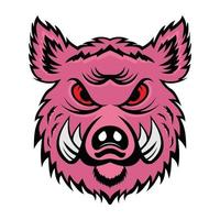 Angry Pig Head vector