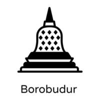 Borobudur y punto de referencia de Indonesia. vector